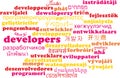 Developers multilanguage wordcloud background concept