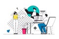 Developers Team Outline Illustration Royalty Free Stock Photo