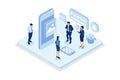 Developers testing mobile app, UI design and user experience concept, Royalty Free Stock Photo