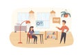 Developers testing software scene. Programmers fixing bugs Royalty Free Stock Photo