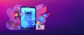 Chatbot app development concept banner header. Royalty Free Stock Photo