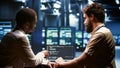 IT developers writing server script code Royalty Free Stock Photo