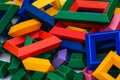 Developing children`s toys. Colored blocks of the designer