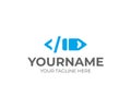 Developing code logo design. Software source code vector design