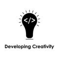developing creativity, bulb, codding icon. One of the business collection icons for websites, web design, mobile app