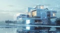 Developing futuristic building architecture systems utilizing artificial intelligence and IoT for constructing AI Royalty Free Stock Photo