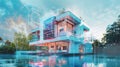 Developing futuristic building architecture systems utilizing artificial intelligence and IoT for constructing AI Royalty Free Stock Photo