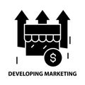 developing marketing icon, black vector sign with editable strokes, concept illustration Royalty Free Stock Photo