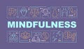 Developing mindfulness word concepts dark purple banner Royalty Free Stock Photo