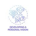 Developing a personal vision blue gradient concept icon