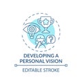 Developing a personal vision turquoise concept icon