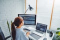 Developing programmer Development Website design and coding technologies working at home Royalty Free Stock Photo