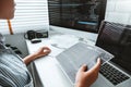 Developing programmer Development Website design and coding technologies working at home Royalty Free Stock Photo