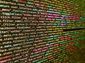Developing programming and coding technologies. Abstract screen of web developer. Internet app development and design. Programmer Royalty Free Stock Photo