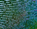 Developing programming and coding technologies. Programming of Internet website. Web server data on a monitor. Developer software Royalty Free Stock Photo