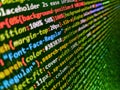 Developing programming and coding technologies. Software developer programming code. Web programming and bracket technology Royalty Free Stock Photo