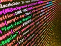 Developing programming and coding technologies. Software developer programming code. Web programming and bracket technology Royalty Free Stock Photo