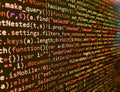 Developing programming and coding technologies. Web or application development, business and technology concept. Binary code Royalty Free Stock Photo
