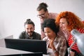Developing programming and coding technologies. Programmer working in a software develop company Royalty Free Stock Photo