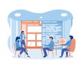 Developing programming and coding technologies. Website design. Programmer working in a software develop company office in a team Royalty Free Stock Photo