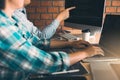Developing programming and coding technologies working in a software engineers developing applications together in office Royalty Free Stock Photo