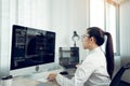 Developing programming and coding technology working in a software engineers developing applications in office Royalty Free Stock Photo