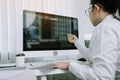 Developing programming and coding technology working in a software engineers developing applications in office Royalty Free Stock Photo