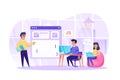Developing programming software at office scene. Teamwork on project concept Royalty Free Stock Photo