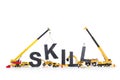 Developing skills: Machines building skill-word. Royalty Free Stock Photo