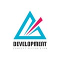 Development abstract triangle - vector logo template concept illustration for corporate identity. Pyramid sign. Design element.