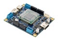 Development board featuring a central processing unit with multiple connectivity options Royalty Free Stock Photo