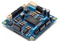 Development board with microcontroller and multiple interface connectors for electronics projects Royalty Free Stock Photo