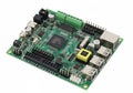 Development board with multiple connectivity options and microcontroller chip Royalty Free Stock Photo