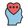Development brain emotional Vector Icon which can easily modify