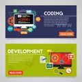 Development and Coding Concept Banners Royalty Free Stock Photo
