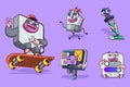 Development concept with 3d cute cartoon characters set.