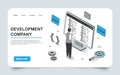 Development concept in 3d isometric Royalty Free Stock Photo