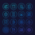 Development, configuration service, api line icons Royalty Free Stock Photo