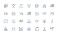 Development cycle line icons collection. Planning, Design, Coding, Testing, Deployment, Maintenance, Iteration vector