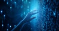 Development of digital software technology and big data, internet network connections, programmers using digital tablets Royalty Free Stock Photo