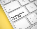 Development Diversity - Text on the White Keyboard Key. 3D. Royalty Free Stock Photo