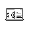 Black line icon for Development, programming and webpage
