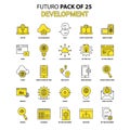 Development Icon Set. Yellow Futuro Latest Design icon Pack Royalty Free Stock Photo