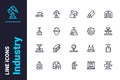 Development in industrial business icons set