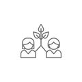 development leaf friendship outline icon. Elements of friendship line icon. Signs, symbols and vectors can be used for web, logo, Royalty Free Stock Photo