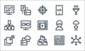 Development line icons. linear set. quality vector line set such as cloud network, folder, layers, website, data storage, Royalty Free Stock Photo