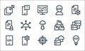 development line icons. linear set. quality vector line set such as invention, target, code, data storage, smartphone, document, Royalty Free Stock Photo