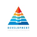 Development logo template design. Progress business vector symbol. Abstract triangle sign. Stylized pyramid structure concept Royalty Free Stock Photo