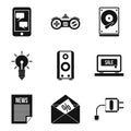 Development of mobile app icons set, simple style Royalty Free Stock Photo