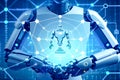 development of new science and technology tools and innovation with artificial intelligence smart robot, new technologies concept